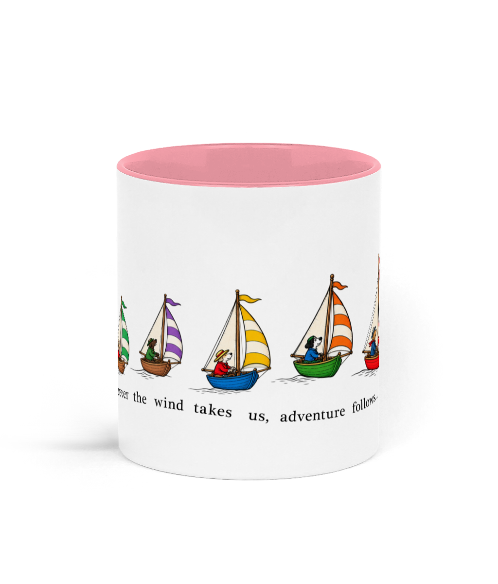 Wherever the Wind Takes Us -  Two Toned Ceramic Mug - 11 oz